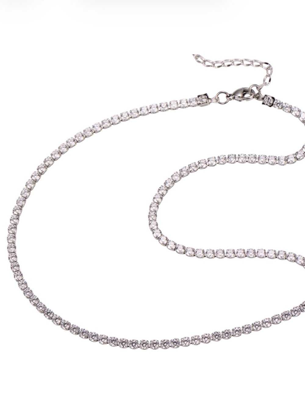 Tennis Necklace Adjustable Round Stone NWT